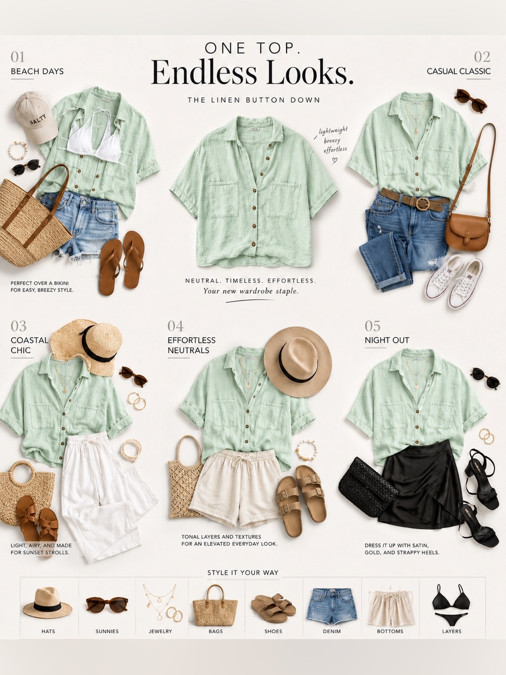 Zara Cropped 100% Linen Button-Up Shirt | Mint Green | Size Small - Picture 2 of 5